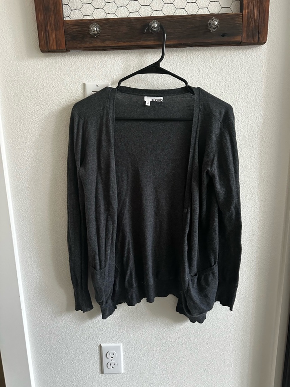 Abound Dark Gray Open-Front Women's Cardigan